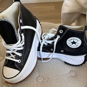 Converse Black and White Platform Sneakers